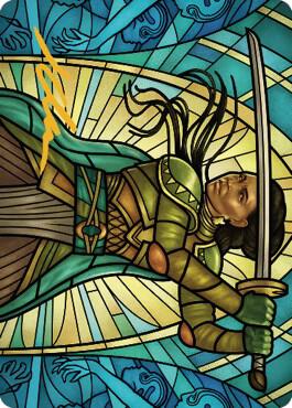 Shanna Purifying Blade Art Card 77 81 Gold Stamped Signature 77 (Art Series: Dominaria United)  | Good Games Adelaide SA