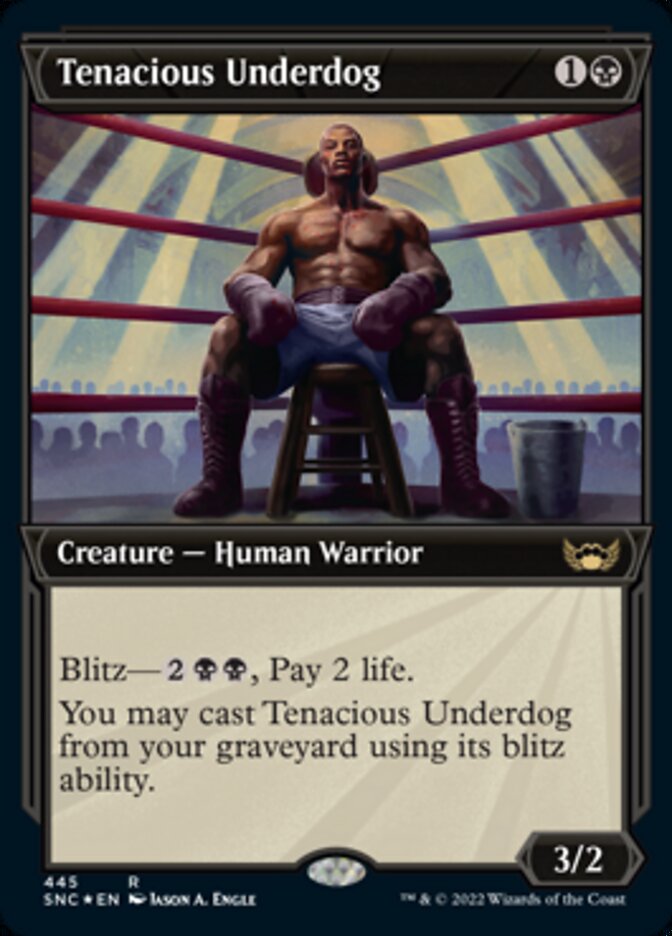 Tenacious Underdog (Showcase Art Deco Foil Etched) [Streets of New Capenna] | Good Games Adelaide SA