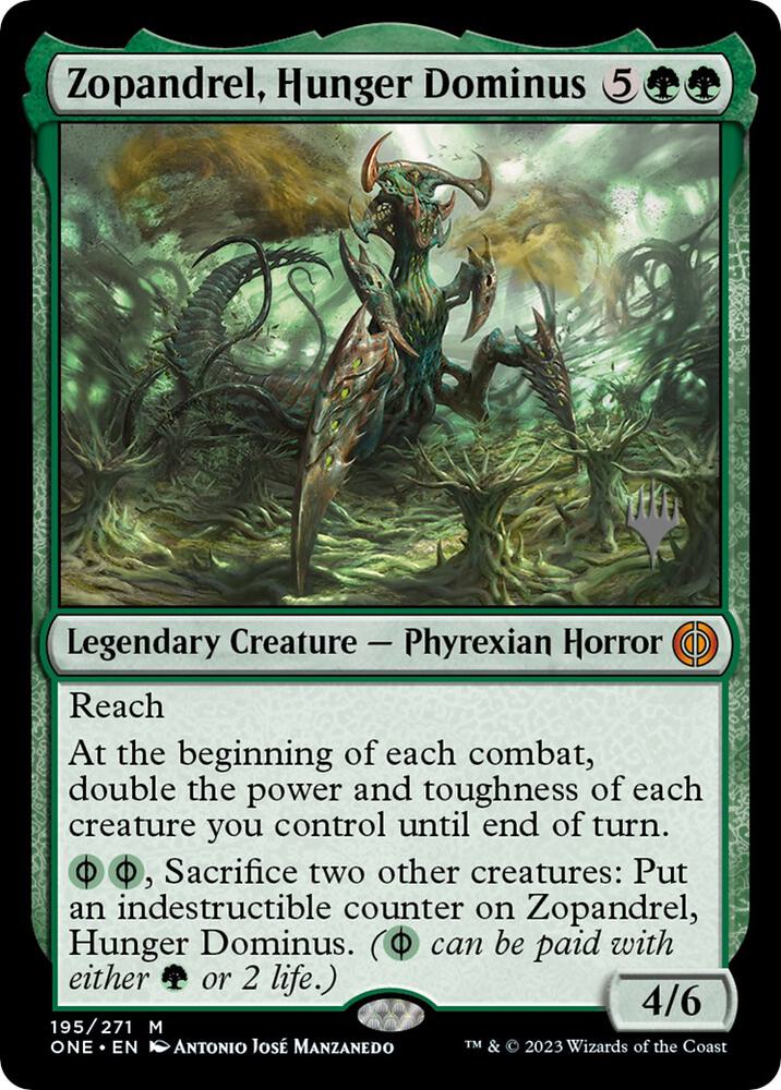 Zopandrel Hunger Dominus 195p/160 (Promo Pack: Phyrexia: All Will Be One)  - Foil | Good Games Adelaide SA
