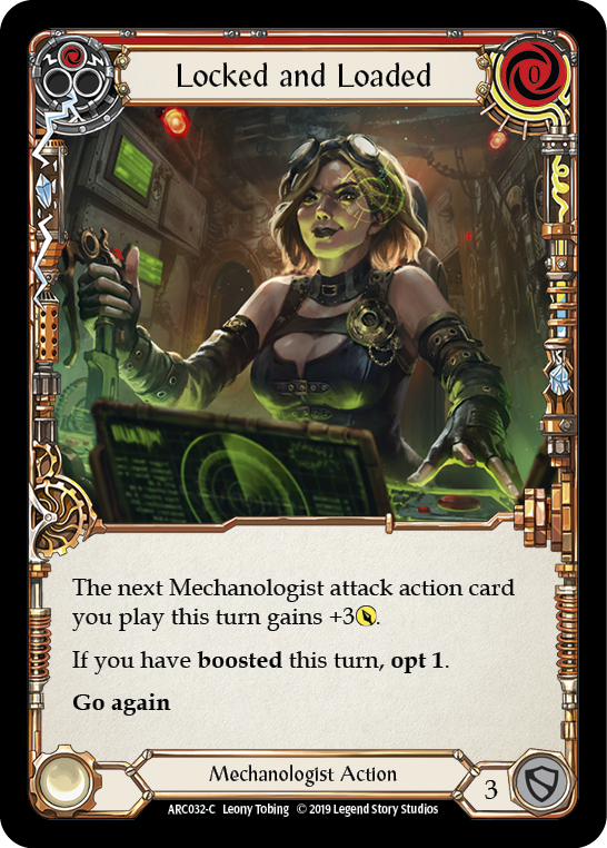 Locked and Loaded (Red) [ARC032-C] 1st Edition Rainbow Foil | Good Games Adelaide SA