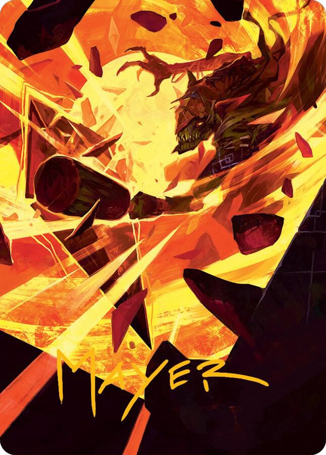 Zada Hedron Grinder Art Card Gold Stamped Signature 75 (Art Series: March of the Machine)  | Good Games Adelaide SA