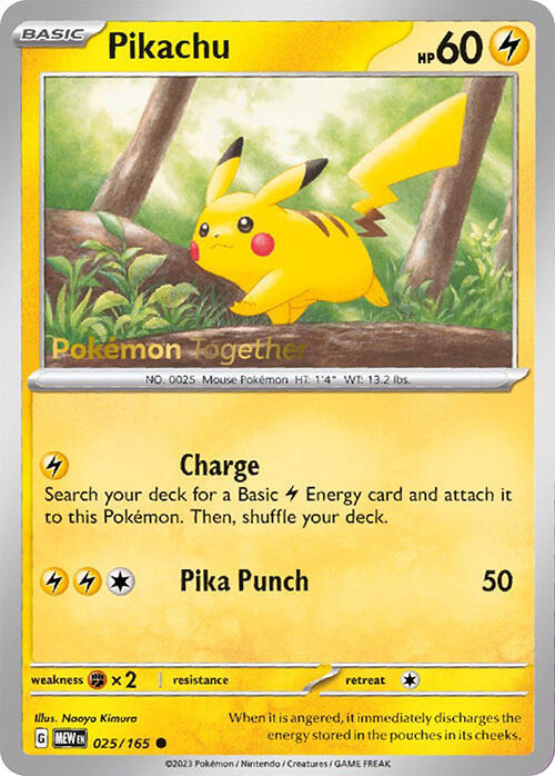 Pikachu 025 165 Pokemon Together 025/165 (Miscellaneous Cards & Products)  | Good Games Adelaide SA