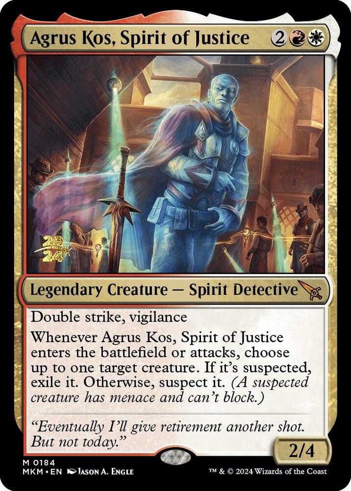 Agrus Kos, Spirit of Justice 184 (Prerelease Cards)  - PreRelease Foil | Good Games Adelaide SA
