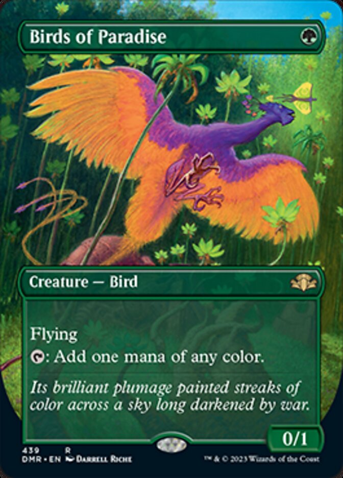 Birds of Paradise (Borderless Alternate Art) [Dominaria Remastered] | Good Games Adelaide SA