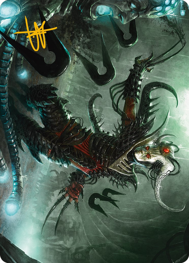 Vraan, Executioner Thane Art Card (Gold-Stamped Signature) [Phyrexia: All Will Be One Art Series] | Good Games Adelaide SA