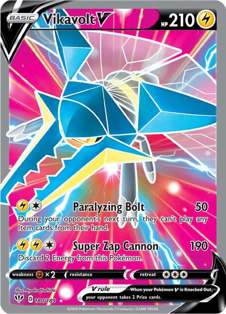 Vikavolt V Full Art 180/189 (SWSH03: Darkness Ablaze)  - Holofoil | Good Games Adelaide SA