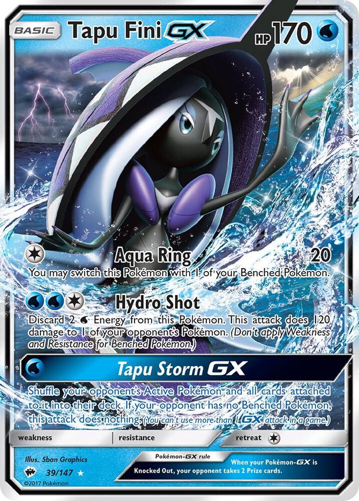 Tapu Fini GX 39/147 (SM - Burning Shadows)  - Holofoil | Good Games Adelaide SA