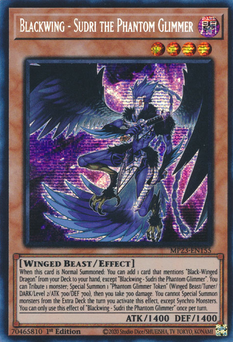 Blackwing - Sudri the Phantom Glimmer [MP23-EN155] Prismatic Secret Rare | Good Games Adelaide SA