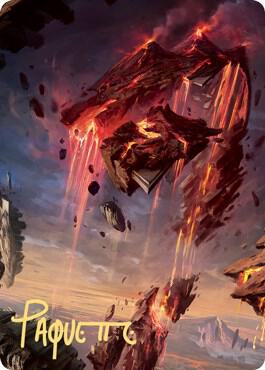 Mountain Art Card 17 81 Gold Stamped Signature 17 (Art Series: Zendikar Rising)  | Good Games Adelaide SA