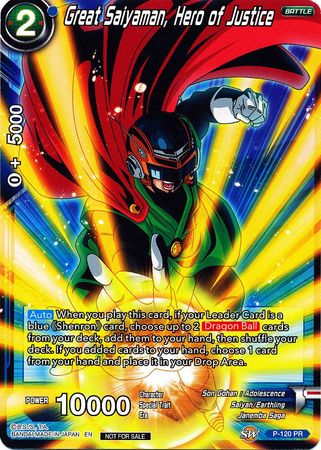 Great Saiyaman, Hero of Justice (Power Booster) (P-120) [Promotion Cards] | Good Games Adelaide SA