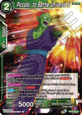 Piccolo, to Battle Universe 6 [BT16-054] | Good Games Adelaide SA