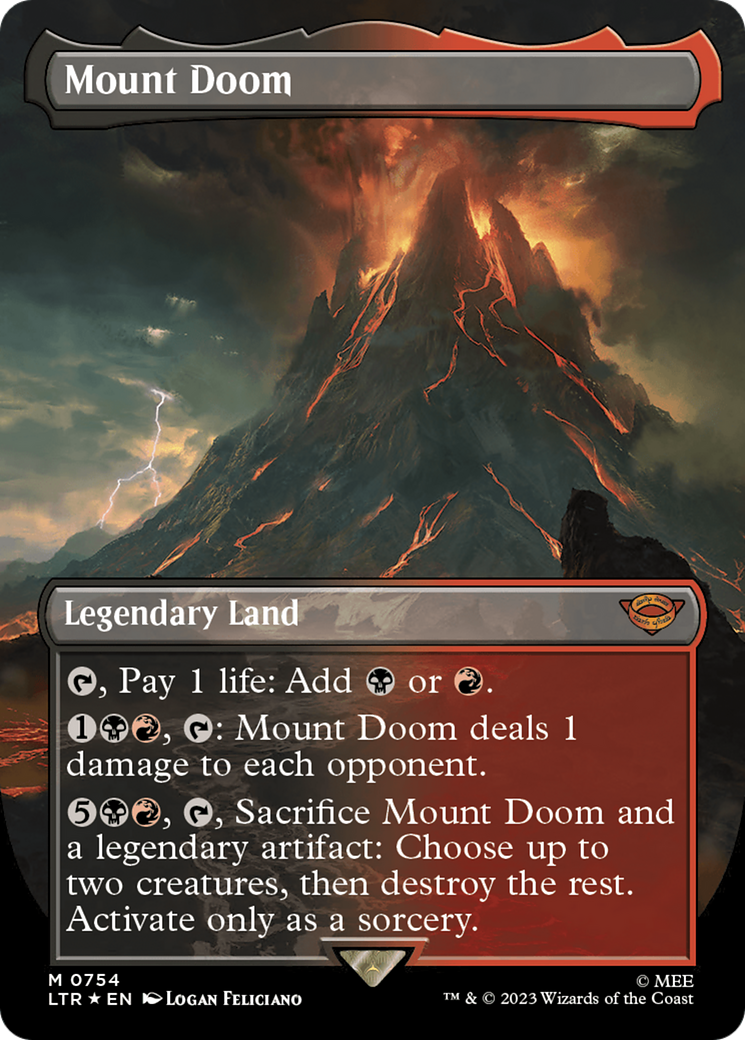 Mount Doom (Borderless) (Surge Foil) [The Lord of the Rings: Tales of Middle-Earth] | Good Games Adelaide SA