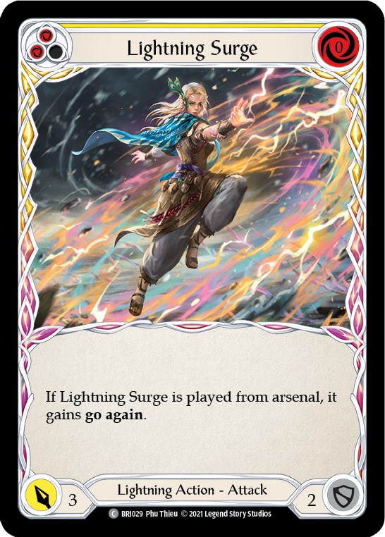 Lightning Surge (Yellow) [BRI029] (Tales of Aria Briar Blitz Deck)  1st Edition Normal | Good Games Adelaide SA