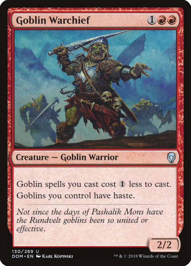 Goblin Warchief [Dominaria] | Good Games Adelaide SA