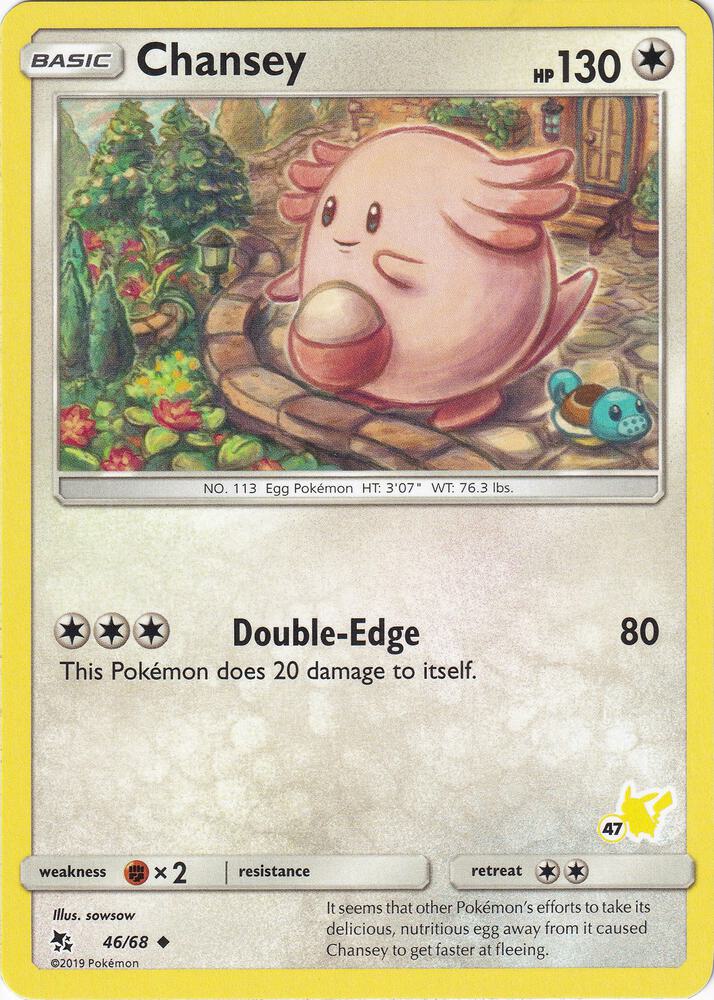 Chansey 46 68 47 Pikachu Stamped 046/068 (Battle Academy)  | Good Games Adelaide SA