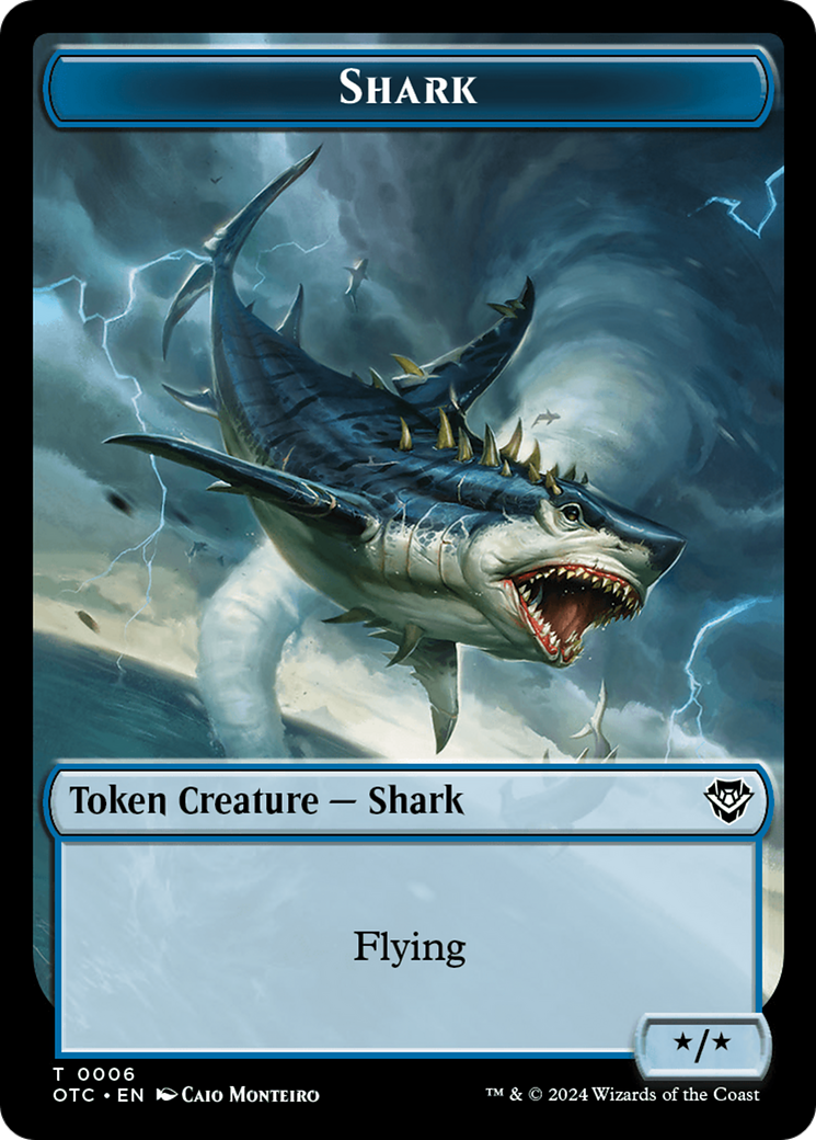 Ape // Shark Double-Sided Token [Outlaws of Thunder Junction Commander Tokens] | Good Games Adelaide SA