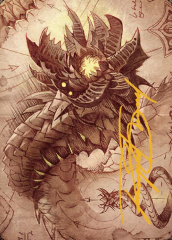 Wurmcoil Engine Art Card (Gold-Stamped Signature) [The Brothers' War Art Series] | Good Games Adelaide SA