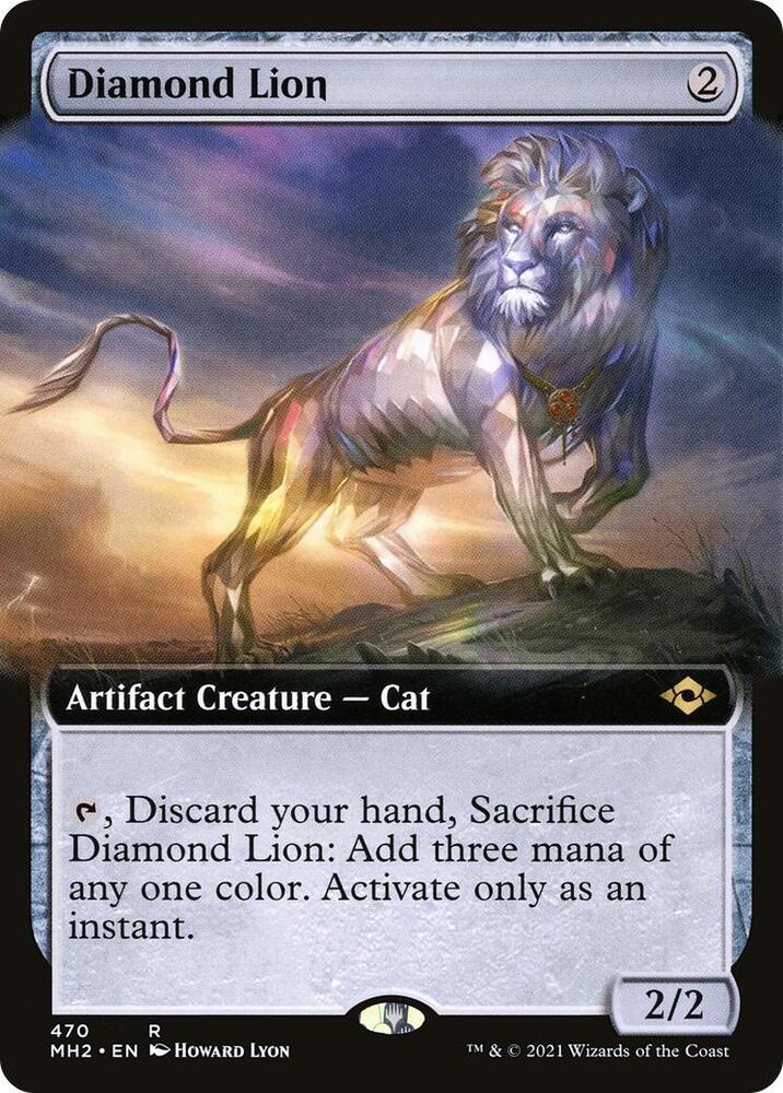 Diamond Lion Extended Art 470 (Modern Horizons 2)  - Foil | Good Games Adelaide SA