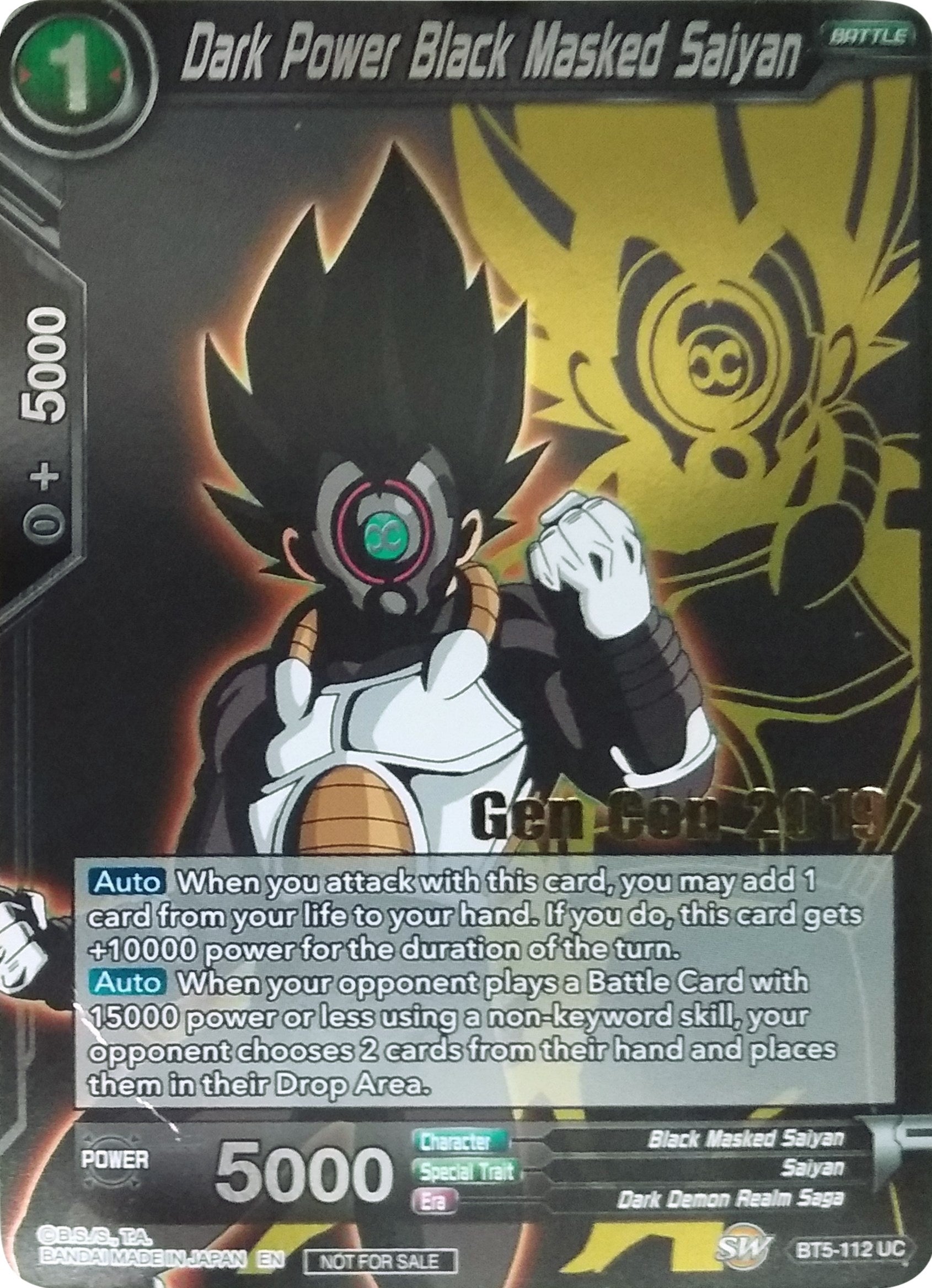 Dark Power Black Masked Saiyan (Gen Con 2019) (BT5-112) [Promotion Cards] | Good Games Adelaide SA