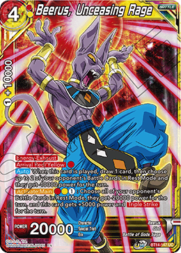 Beerus, Unceasing Rage (BT14-147) [Cross Spirits] | Good Games Adelaide SA