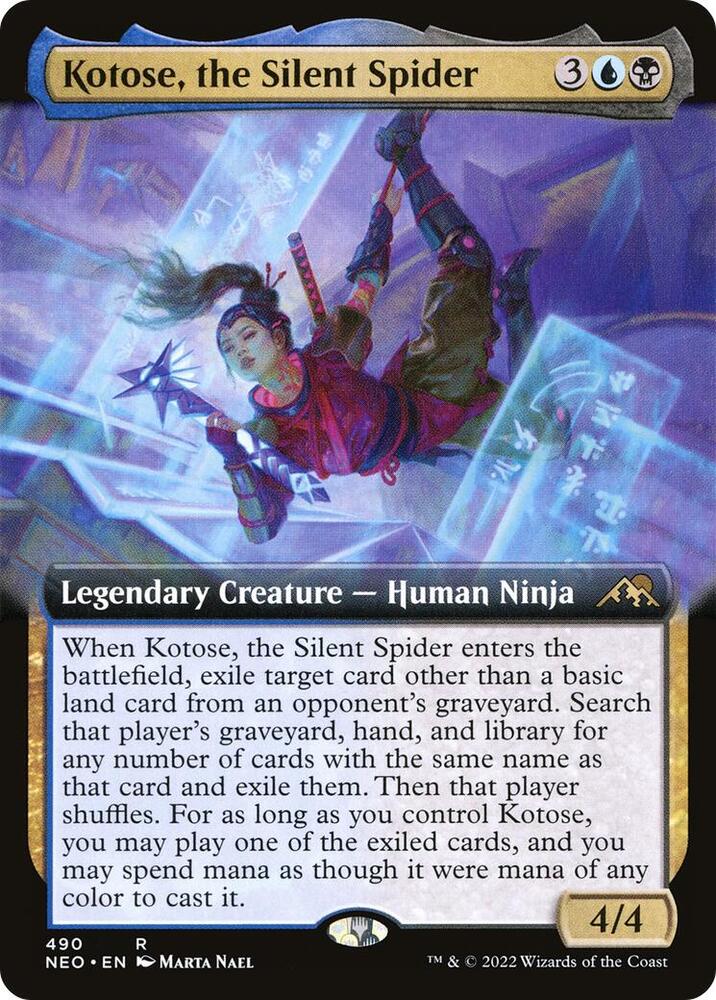 Kotose, the Silent Spider 490 (Kamigawa: Neon Dynasty)  - Extended Art Foil | Good Games Adelaide SA