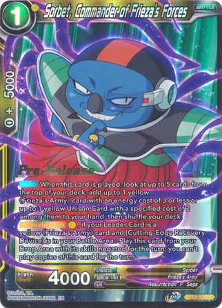 Sorbet, Commander of Frieza's Forces (BT12-104) [Vicious Rejuvenation Prerelease Promos] | Good Games Adelaide SA