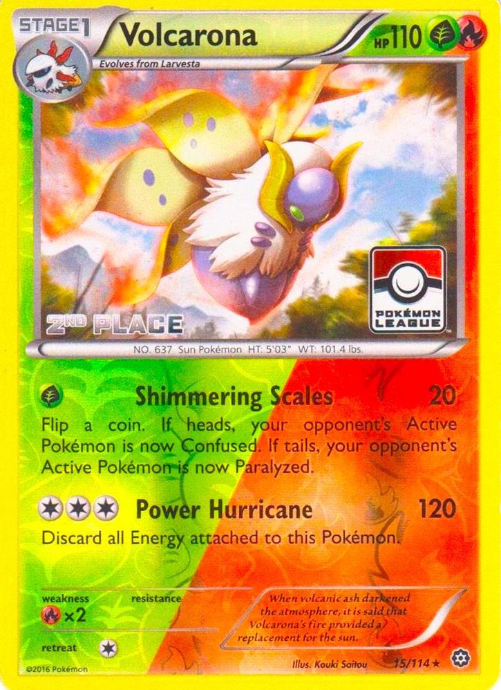 Volcarona 15 114 Pokemon League 2nd Place 015/114 (League & Championship Cards)  - Reverse Holofoil | Good Games Adelaide SA