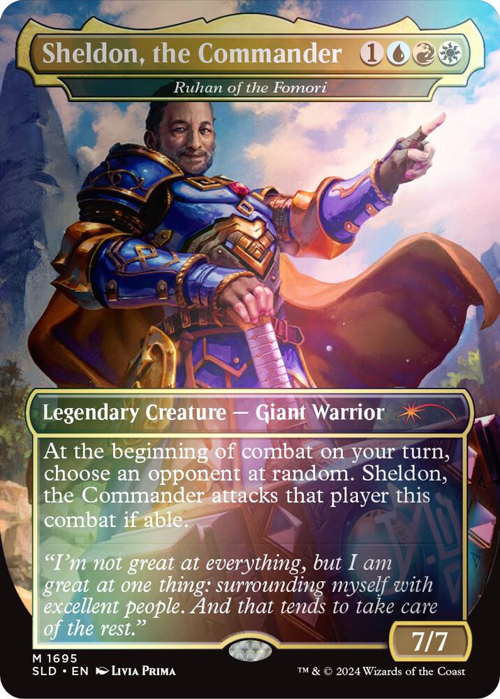 Sheldon the Commander Ruhan of the Fomori Rainbow Foil 1695 (Secret Lair Drop Series)  - Foil | Good Games Adelaide SA