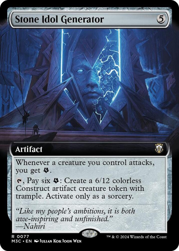 Stone Idol Generator 77/411 (Commander: Modern Horizons 3)  - Extended Art Ripple Foil | Good Games Adelaide SA