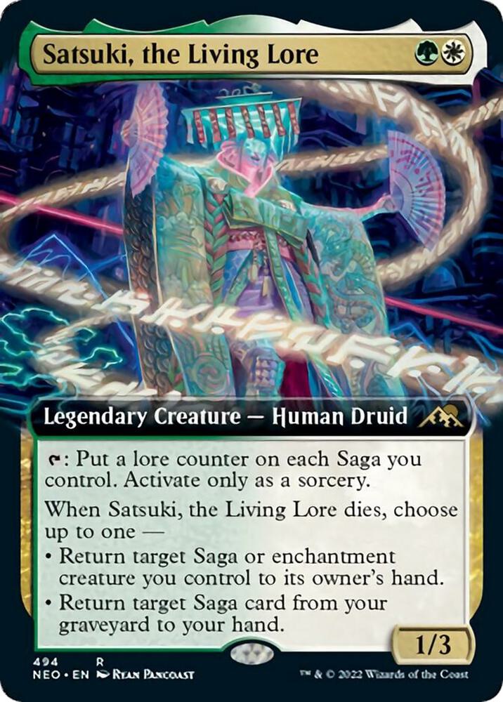 Satsuki, the Living Lore 494 (Kamigawa: Neon Dynasty)  - Extended Art | Good Games Adelaide SA