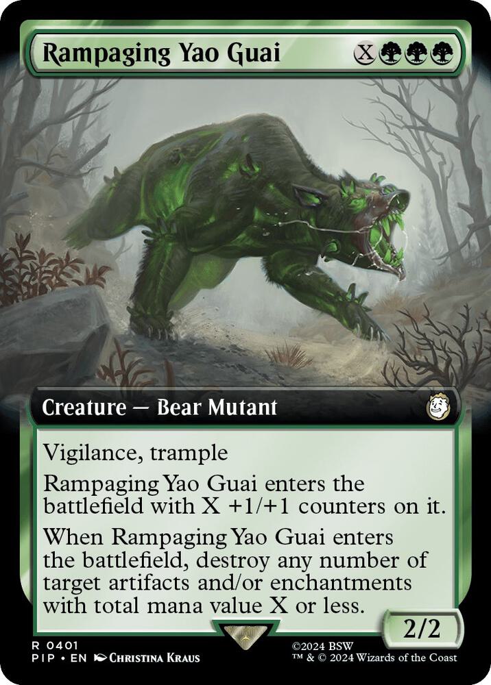 Rampaging Yao Guai Extended Art 401 (Universes Beyond: Fallout)  - Extended Art Foil | Good Games Adelaide SA