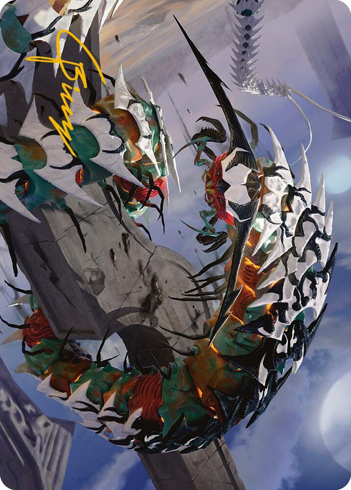 Atraxas Skitterfang Art Card Gold Stamped Signature 55 (Art Series: Phyrexia: All Will Be One)  | Good Games Adelaide SA