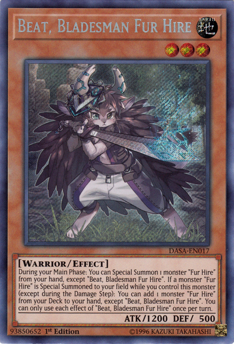 Beat, Bladesman Fur Hire [DASA-EN017] Secret Rare | Good Games Adelaide SA