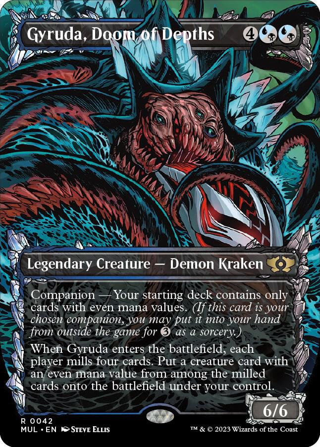 Gyruda, Doom of Depths 42 (March of the Machine: Multiverse Legends)  - Borderless Foil | Good Games Adelaide SA