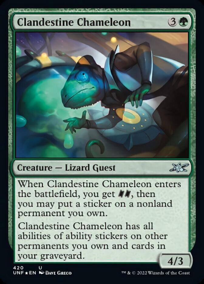Clandestine Chameleon (Galaxy Foil) [Unfinity] | Good Games Adelaide SA