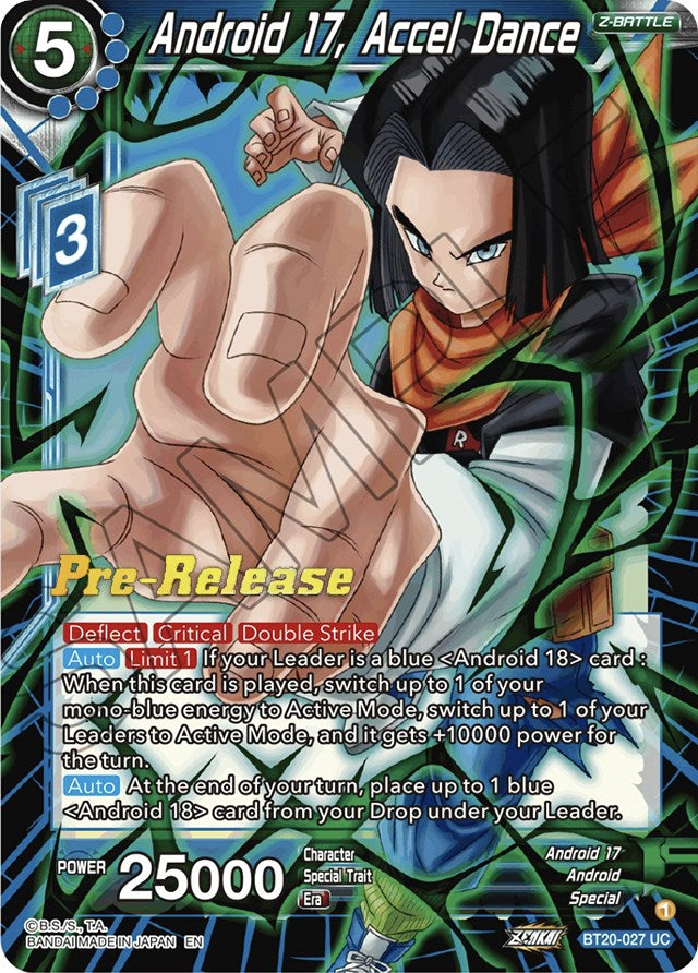Android 17, Accel Dance (BT20-027) [Power Absorbed Prerelease Promos] | Good Games Adelaide SA