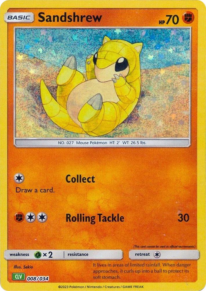 Sandshrew 008/034 (Trading Card Game Classic)  - Holofoil | Good Games Adelaide SA