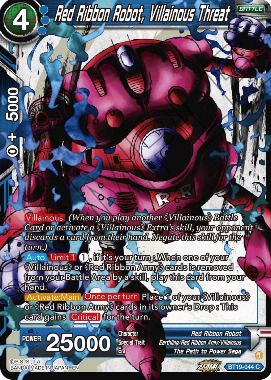 Red Ribbon Robot, Villainous threat (BT19-044) [Fighter's Ambition] | Good Games Adelaide SA