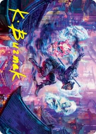 Thousand Faced Shadow Art Card Gold Stamped Signature 37 (Art Series: Kamigawa: Neon Dynasty)  | Good Games Adelaide SA