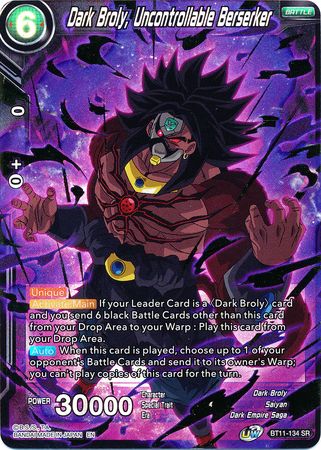 Dark Broly, Uncontrollable Berserker [BT11-134] | Good Games Adelaide SA