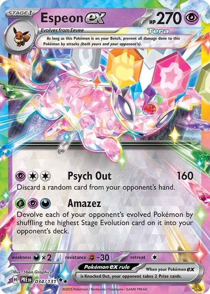 Espeon ex (034/131) [Scarlet & Violet: Prismatic Evolutions] | Good Games Adelaide SA