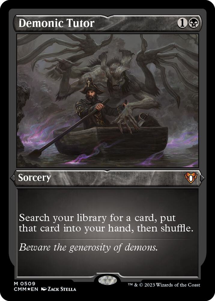 Demonic Tutor 509 (Commander Masters)  - Etched Foil | Good Games Adelaide SA