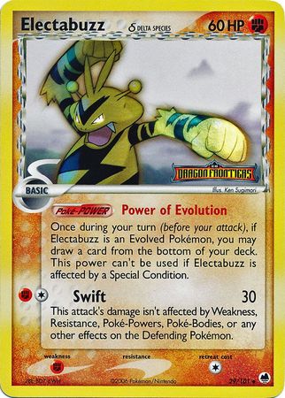 Electabuzz (29/101) (Delta Species) (Stamped) [EX: Dragon Frontiers] | Good Games Adelaide SA