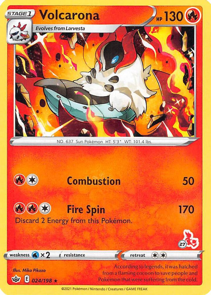 Volcarona 024 198 27 Cinderace Stamped 024/198 (Battle Academy 2022)  | Good Games Adelaide SA