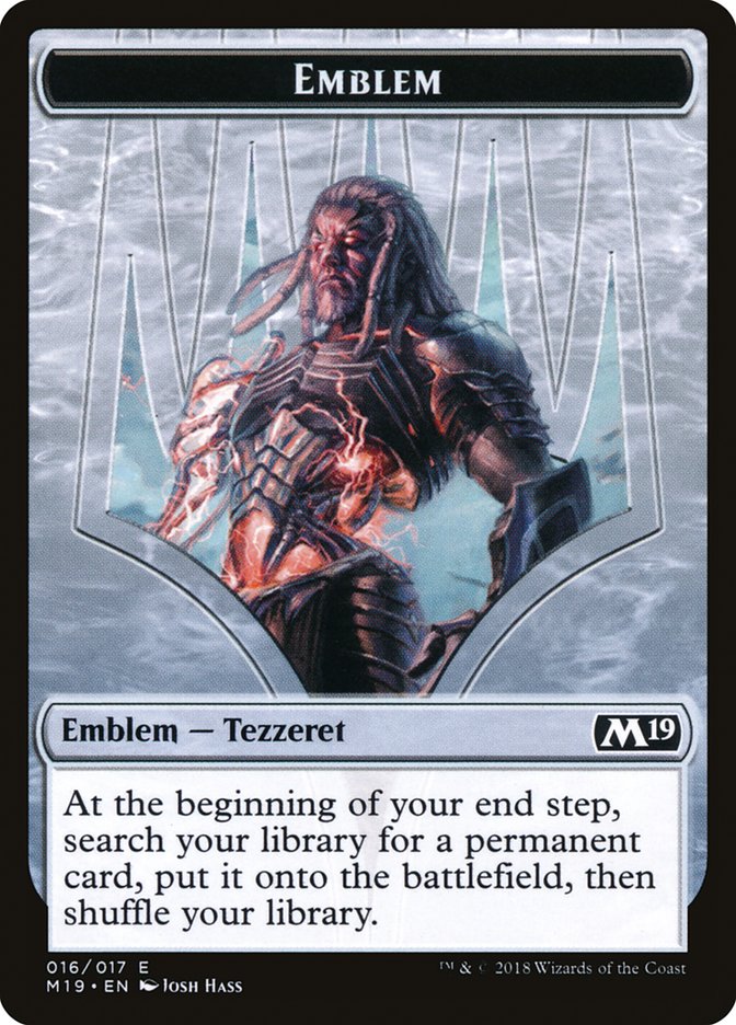 Emblem - Tezzeret, Artifice Master [Core Set 2019 Tokens] | Good Games Adelaide SA