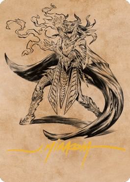 Livaan Cultist of Tiamat Art Card Gold Stamped Signature 55 (Art Series: Commander Legends: Battle for Baldur's Gate)  | Good Games Adelaide SA
