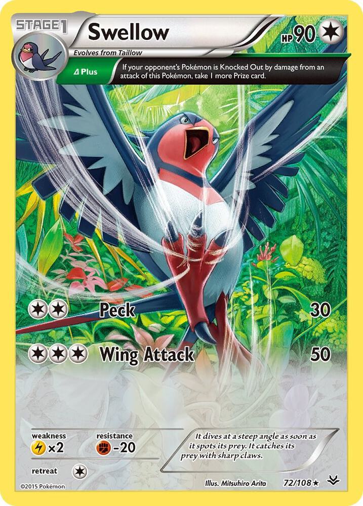 Swellow Delta 72/108 (XY - Roaring Skies)  - Holofoil | Good Games Adelaide SA