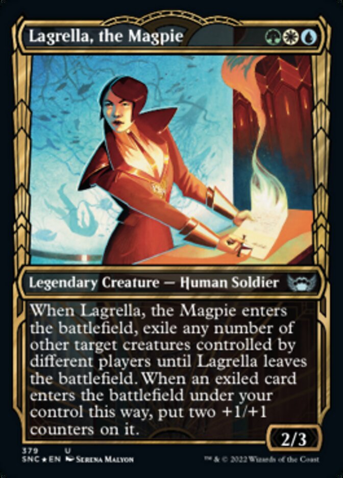 Lagrella, the Magpie (Showcase Golden Age Gilded Foil) [Streets of New Capenna] | Good Games Adelaide SA