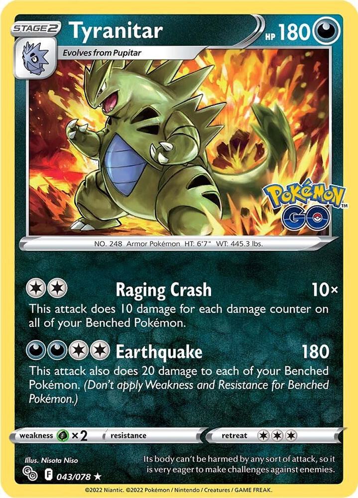 Tyranitar 043/078 (Pokemon GO)  - Holofoil | Good Games Adelaide SA