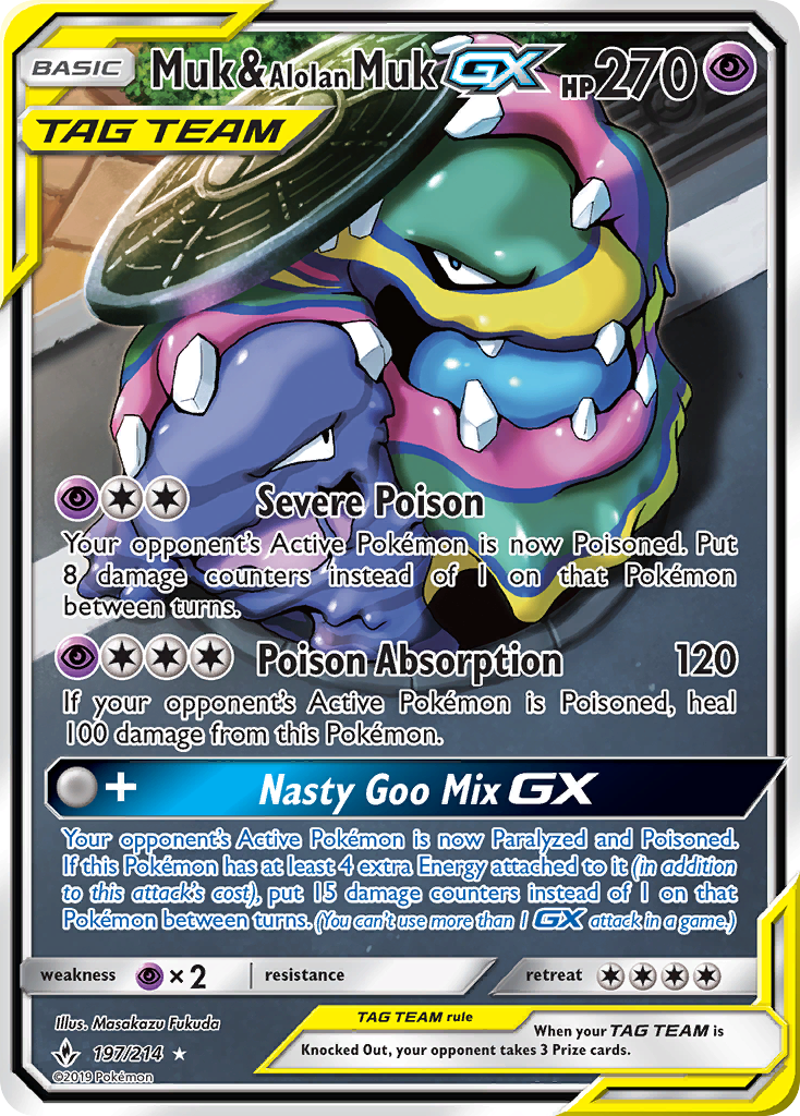 Muk & Alolan Muk GX (197/214) [Sun & Moon: Unbroken Bonds] | Good Games Adelaide SA